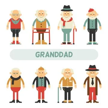 Vector set of characters in a flat style. Stock Illustration