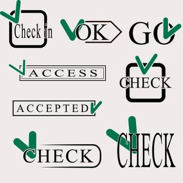 The vector set of check symbol Stock Illustration