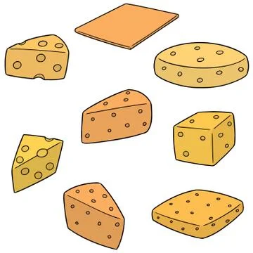 Vector set of cheese Stock Illustration