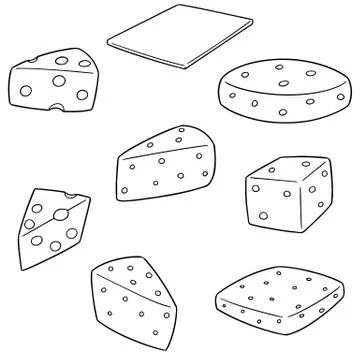 Vector set of cheese Stock Illustration