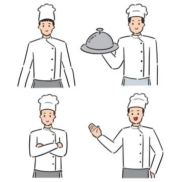Vector set of chef Stock Illustration