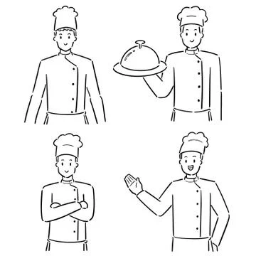 Vector set of chef Stock Illustration