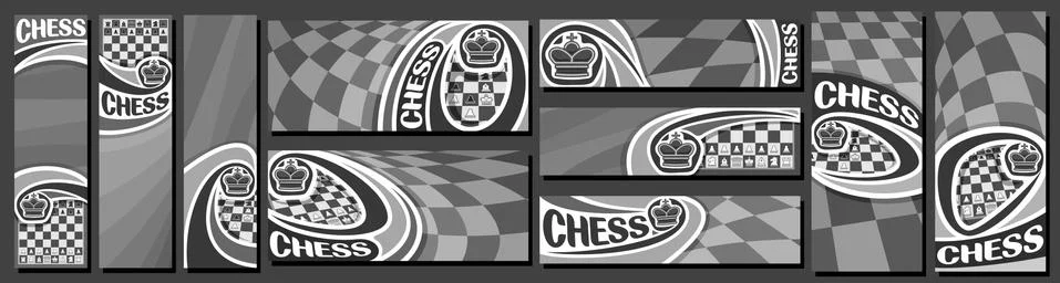 Vector set of Chess Banners Stock Illustration