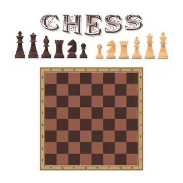 Vector set of chess figures. Piece and board. Icons design elements isolated on イラスト素材
