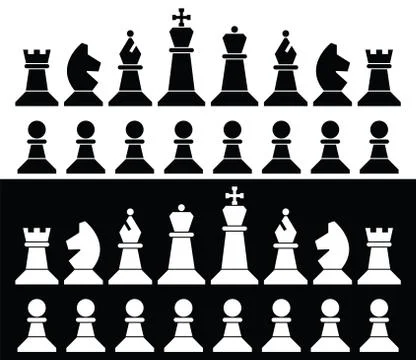 Vector set of chess pieces icons Stock Illustration