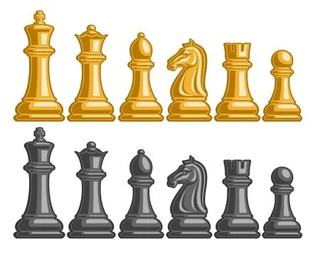 Vector set of Chess Pieces Illustrazione stock