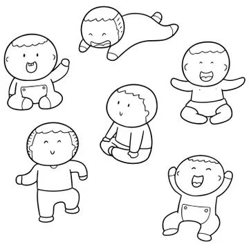 Vector set of children Illustrazione stock