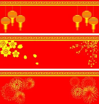 Vector set of Chinese background Stock Illustration