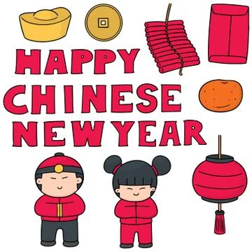 Vector set of chinese new year Stock Illustration