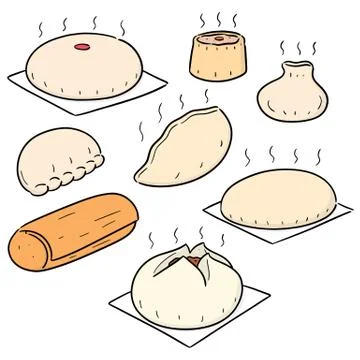 Vector set of chinese snack Stock Illustration
