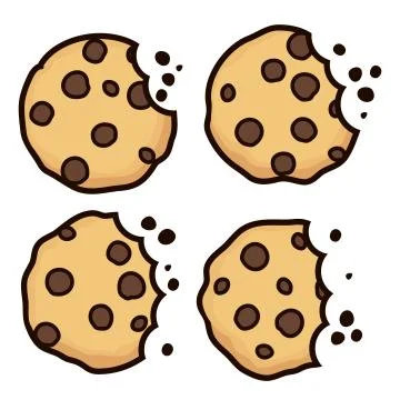Vector set of chocolate chip bitten cookies Stock Illustration