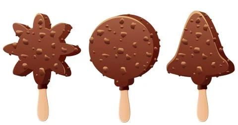 Vector set of chocolate popsicles Illustrazione stock