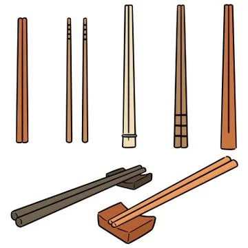 Vector set of chopsticks Stock Illustration