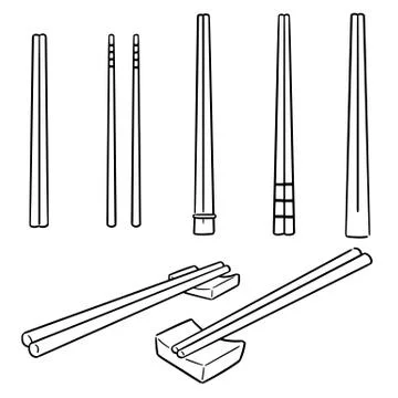 Vector set of chopsticks Stock Illustration