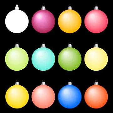 Vector set of christmas balls. Different colors Stock Illustration