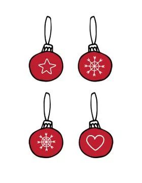 Vector set of Christmas tree decoration balls Stock Illustration