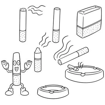 Vector set of cigarettes Stock Illustration