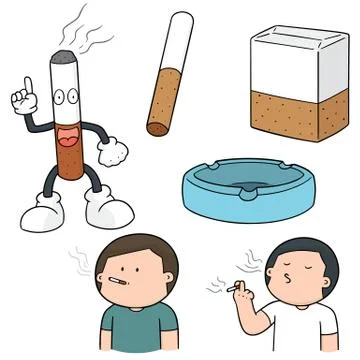 Vector set of cigarettes Stock Illustration