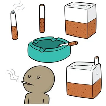 Vector set of cigarettes Stock Illustration