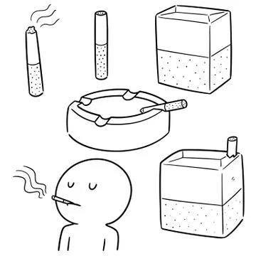 Vector set of cigarettes Stock Illustration