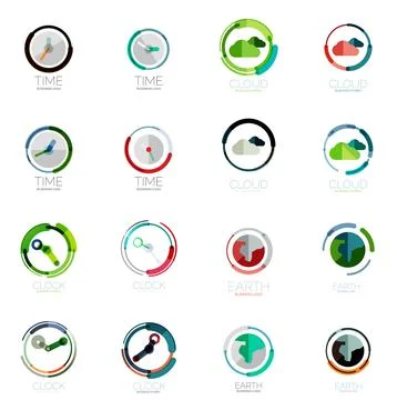 Vector set of circle icons Illustrazione stock