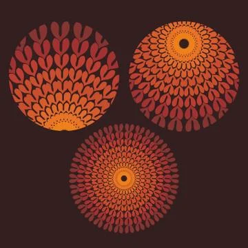 Vector set of circles with rhythmic elements イラスト素材
