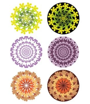 Vector set of circles with rhythmic elements イラスト素材
