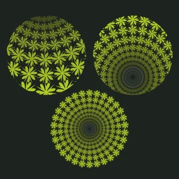 Vector set of circles with rhythmic elements イラスト素材