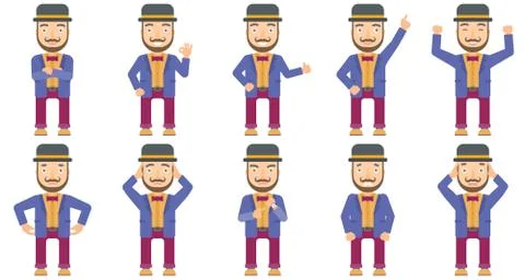 Vector set of circus artist characters Stock Illustration