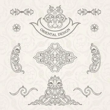 Vector set classic. Calligraphic design Stock Illustration