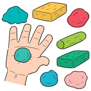 Vector set of clay for kid Stock Illustration