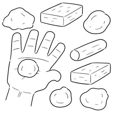 Vector set of clay for kid Stock Illustration
