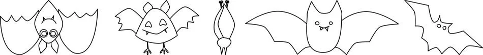 Vector set of cliparts of bats in different poses for Halloween Stock Illustration
