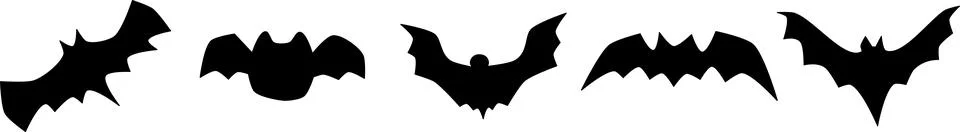 Vector set of cliparts of bats in different poses for Halloween Stock Illustration
