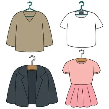 Vector set of clothes hanger Stock Illustration