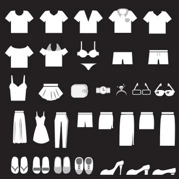 Vector set of clothes icons Stock Illustration