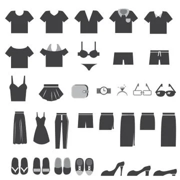 Vector set of clothes icons Stock Illustration