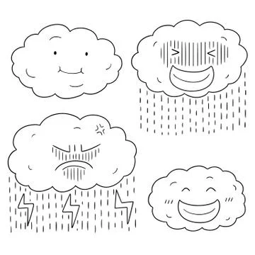 Vector set of cloud cartoon Stock Illustration