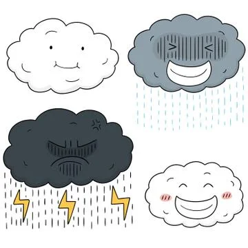 Vector set of cloud cartoon Stock Illustration