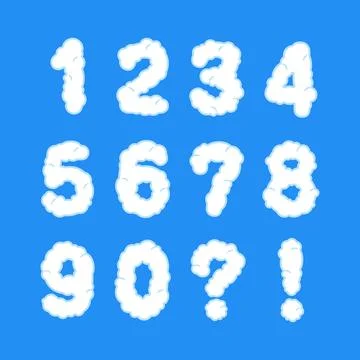 Vector a set of cloud number Stock Illustration