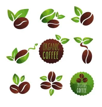 Vector set coffee design elements Stock Illustration