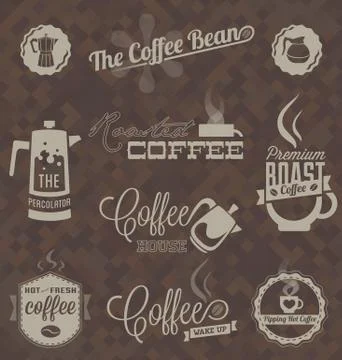 Vector Set: Coffee Shop Labels and Icons Stock Illustration