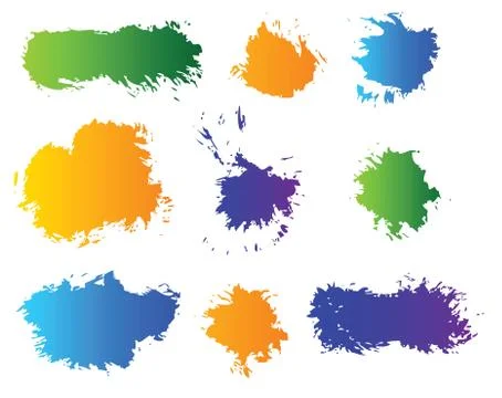 Vector set of color blots Stock Illustration