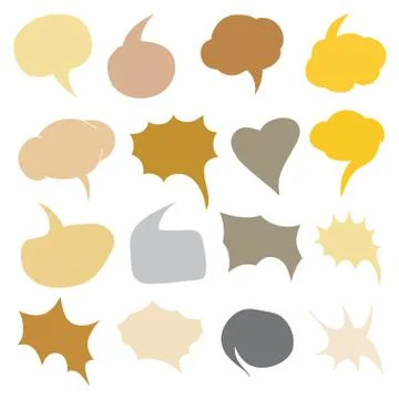 Vector Set of Color Flat Comics Bubbles. Talk and Think Stock Illustration