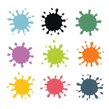 Vector set of colored blots on the white background Stock Illustration