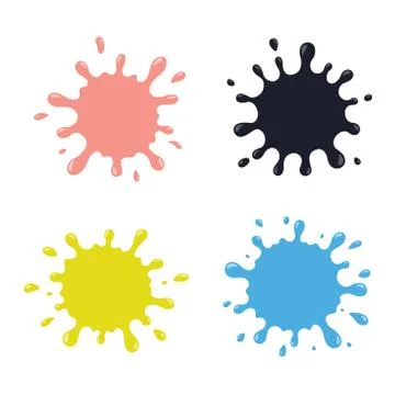 Vector set of colored blots on the white background Stock Illustration
