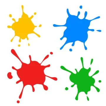 Vector set of colored blots on the white background. Stock Illustration