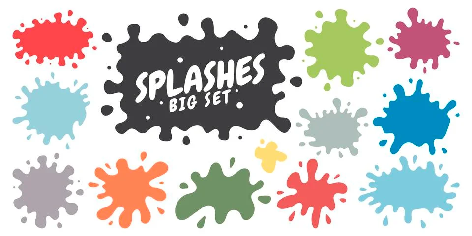 Vector set of colored blots on the white background 스톡 일러스트