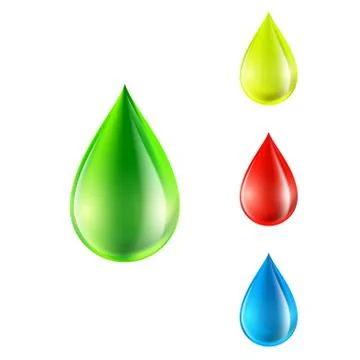 Vector set of colored drops Stock Illustration