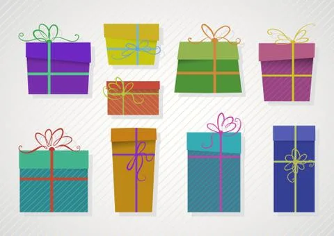 Vector set of colored gifts. Stock Illustration